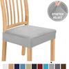 Navy Blue Velvet Chair Cover Removable Velvet Seat Cushion Covers Adjustable Elastic Chair Cover For Dining Room