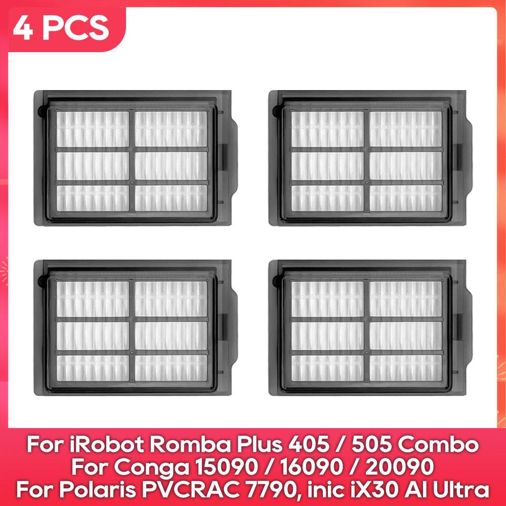 Filter Fit For iRobot Romba Plus 405, 505 Combo, Conga 15090, 16090, 20090, 3i P10 Ultra, Everybot Q9, Inic iX30 AI Ultra Part