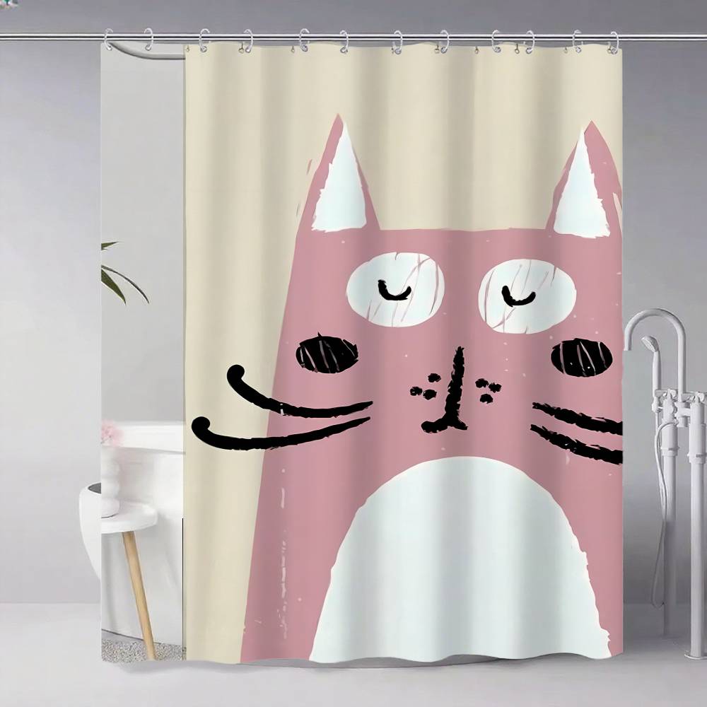 

Funny Leopard With Party Hat Shower Curtain Machine Washable All Season Waterproof Privacy Protection Animal Design Modern W60H190(CM)-1 Pcs