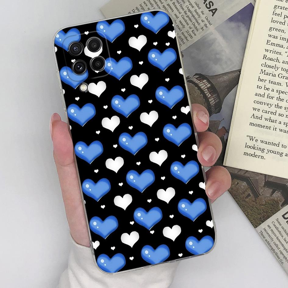 Phone Case For Samsung Galaxy A22 4G 5G Cover Silicone Transparent Fashion Love Heart Butterfly Protective For Samsung A 22 Capa