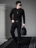 European Trendy Brand Men's Sweater for Autumn and Winter, Warm Inner Wear, High-End Knitwear, Round Neck Pullover, Solid Color Base Layer