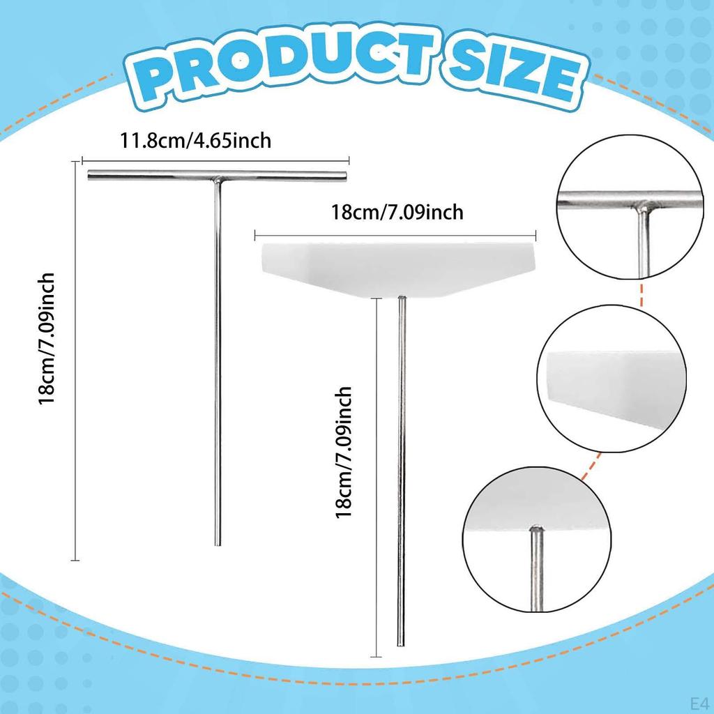 Crepe Spreader and Turner Kit Batter Spreading Portable Stainless Steel T Shaped for Stall