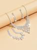 4-piece Women's Claw Chain Series Cone Zircon Necklace Earnail Bracelet Set Wedding Banquet Party Holiday Gift