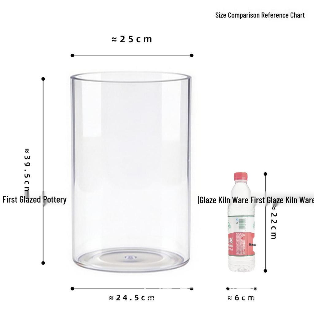 Large Transparent Anti-Drop Flower Vase for Lucky Bamboo - Plastic Imitation Glass Hydroponic Container