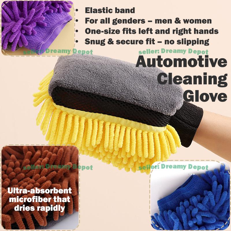 Thickened Chenille Car Wash Gloves Soft Long Pile Dual Sided Fluffy for Vehicle Dust Cleaning 1
