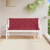 VidaXL Set of 2 Garden Bench Cushions, Bench Cover with Tie Strings, Waterproof Outdoor Cushion, Red 361706