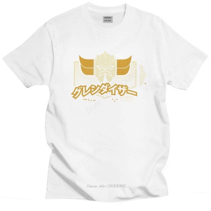 Mens Anime UFO Robot Grendizer T Shirts Short Sleeved Cotton Tshirt Classic Tshirt Designer Japanese Mecha Anime Goldrake Tees S
