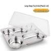 304 Stainless Steel 4-Compartment Rectangular Dining Tray for Students & Children