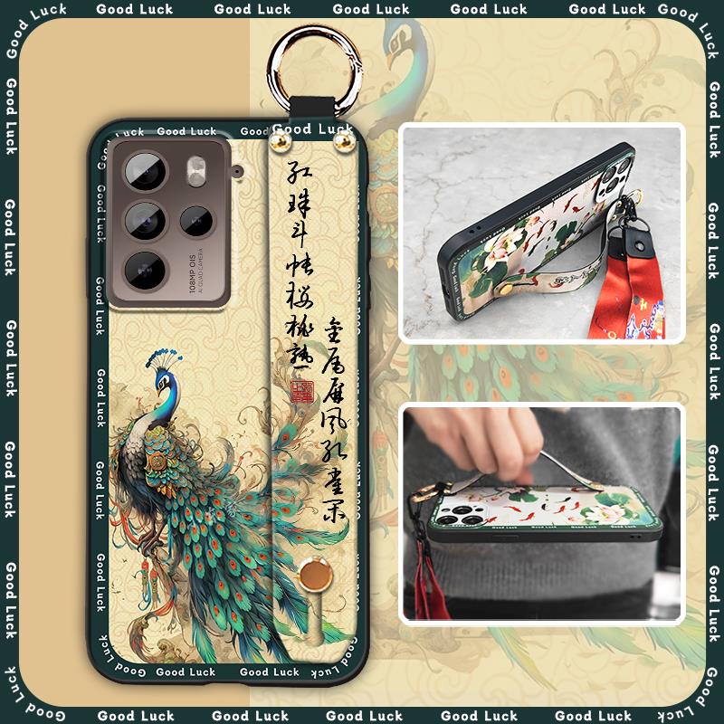 Schmutzabweisende Handyhülle für ältere Damen für HTC U23 Pro/U23 Ring Silikon Stoßfest Umhängeband Armband Staubdicht Langlebig