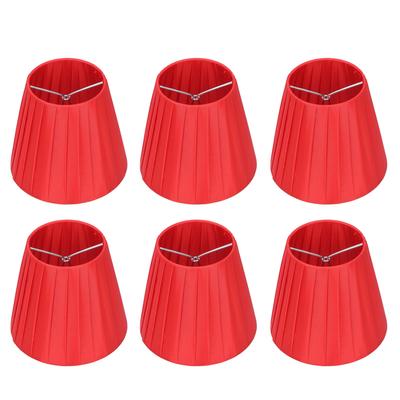 6 Stück Lampenschirm Modern Stoff Tischlampenabdeckung für Kristall-Lüster Wandleuchte Rot
