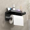 1 Wall Mounted Toilet Paper Holder, with Mobile Phone and Perfume Holder - No Need To Drill, Durable Plastic Bathroom Storage Box