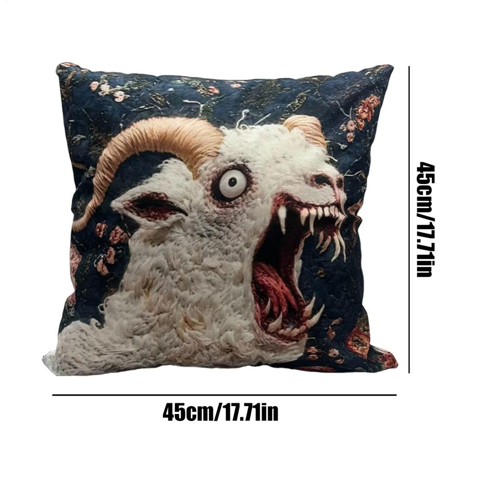

NEW Goat Couch Pillow Cover 17.7 X 17.7inch Rustic Screaming Sheep Head Home Decor Decorative Pillow Covers For Thanksgiving