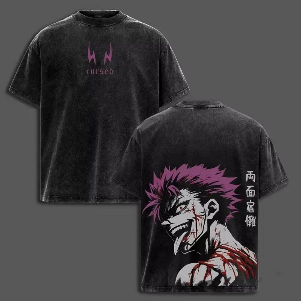 Gojo Satoru Jujutsu Kaisen T Shirt Men Women Tshirt Washed Cotton T-shirt Clothing Summer Short Sleeve