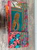 Hand Stitched Kantha Quilt: Recycled Sari Blanket, Bohemian Throw