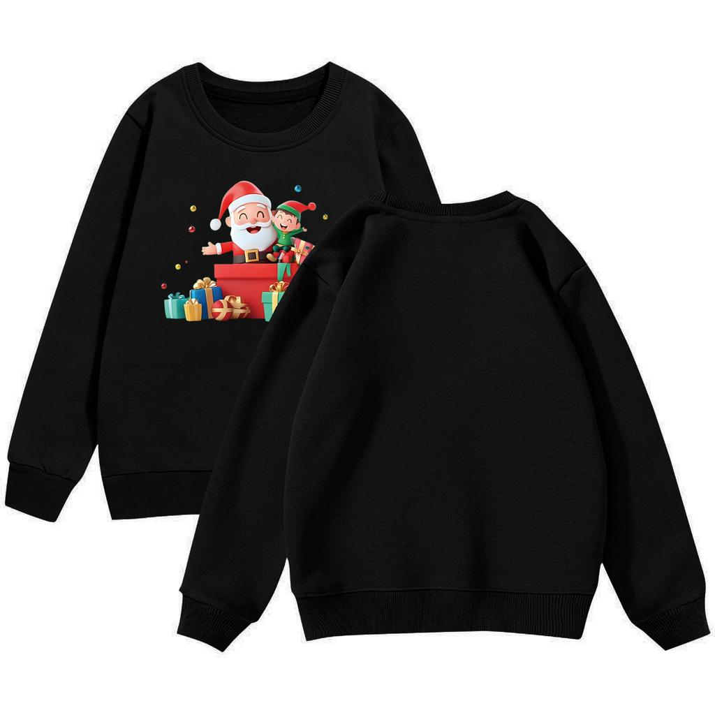 Vánoční den Dívčí pulovry s kulatým výstřihem pro děti Potištěné dětské topy