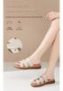 Sandali da donna a fascia in vera pelle Red Dragonfly: Scarpe Piatte Estive, Suola Morbida Antiscivolo, Cinturino Singolo—Perfette per Madri di Mezza Età e Anziane.