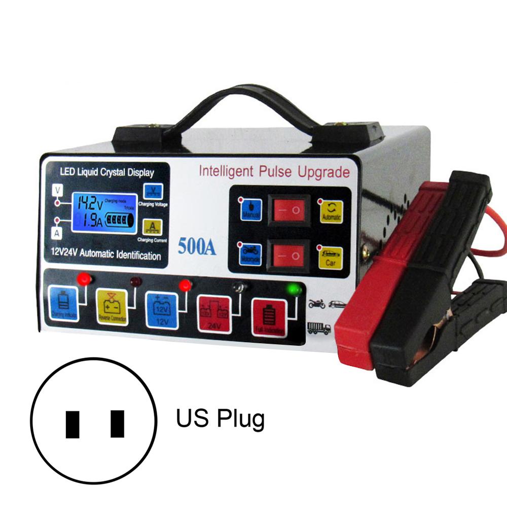 

12 В/24 В Автомобильное зарядное устройство Универсальное интеллектуальное чистое автоматическое зарядное устройство пятиступенчатый импульсный интеллектуальный ремонт