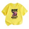 Kids Boys Girls 100% Cotton Crew Neck Short Sleeve T-Shirt, Funny Ride Like A Girl Braaap Motocross Dirt Bike Graphic Casual Tee Top For Youth