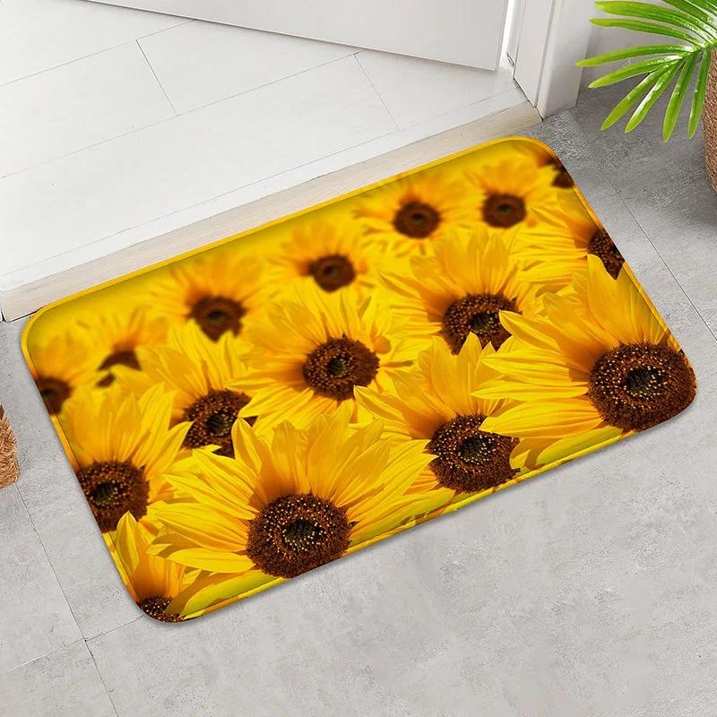 One Sunflower Print Doormat Suitable As An Entrance Doormat Bathroom Anti-slip Mat Living Room Floor Mat or Bathroom Foot Mat