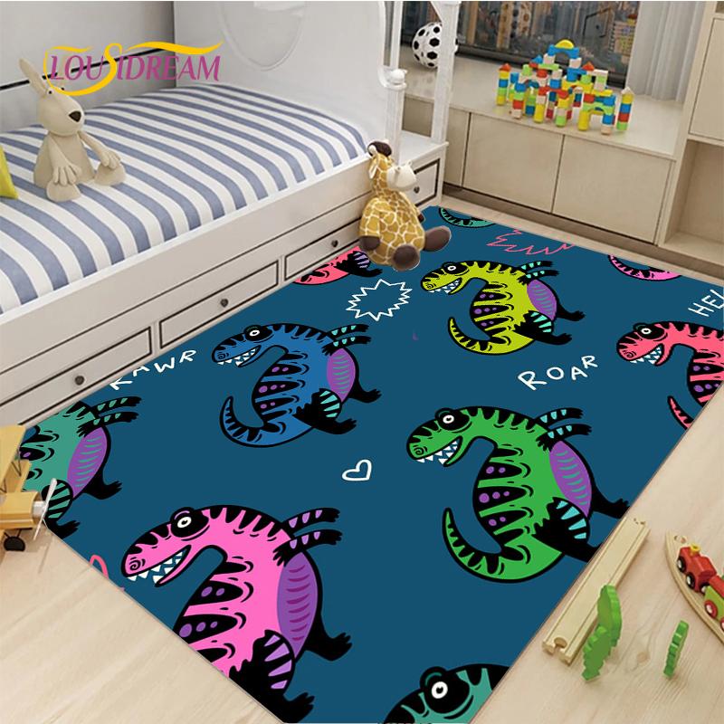 Cute Cartoon Dinosaur Carpet for Living Room Bedroom Rugs Kitchen Kids Door Unslip Floor Mat Birthday gift photography props Rug
