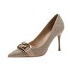 A piece of women's fashion plus-size high heels, women's stiletto pointed banquet shoes