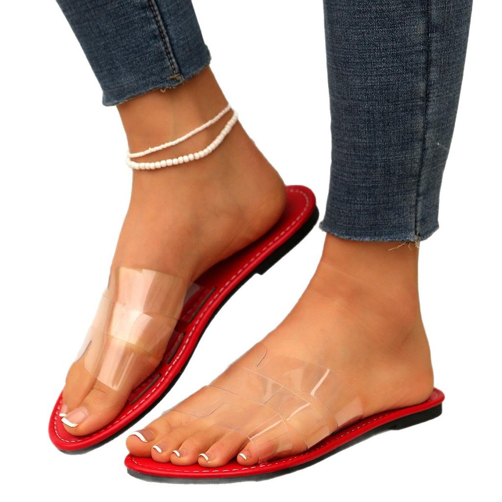 Foreign Trade Fashion Versatile Transparent Women's Slippers