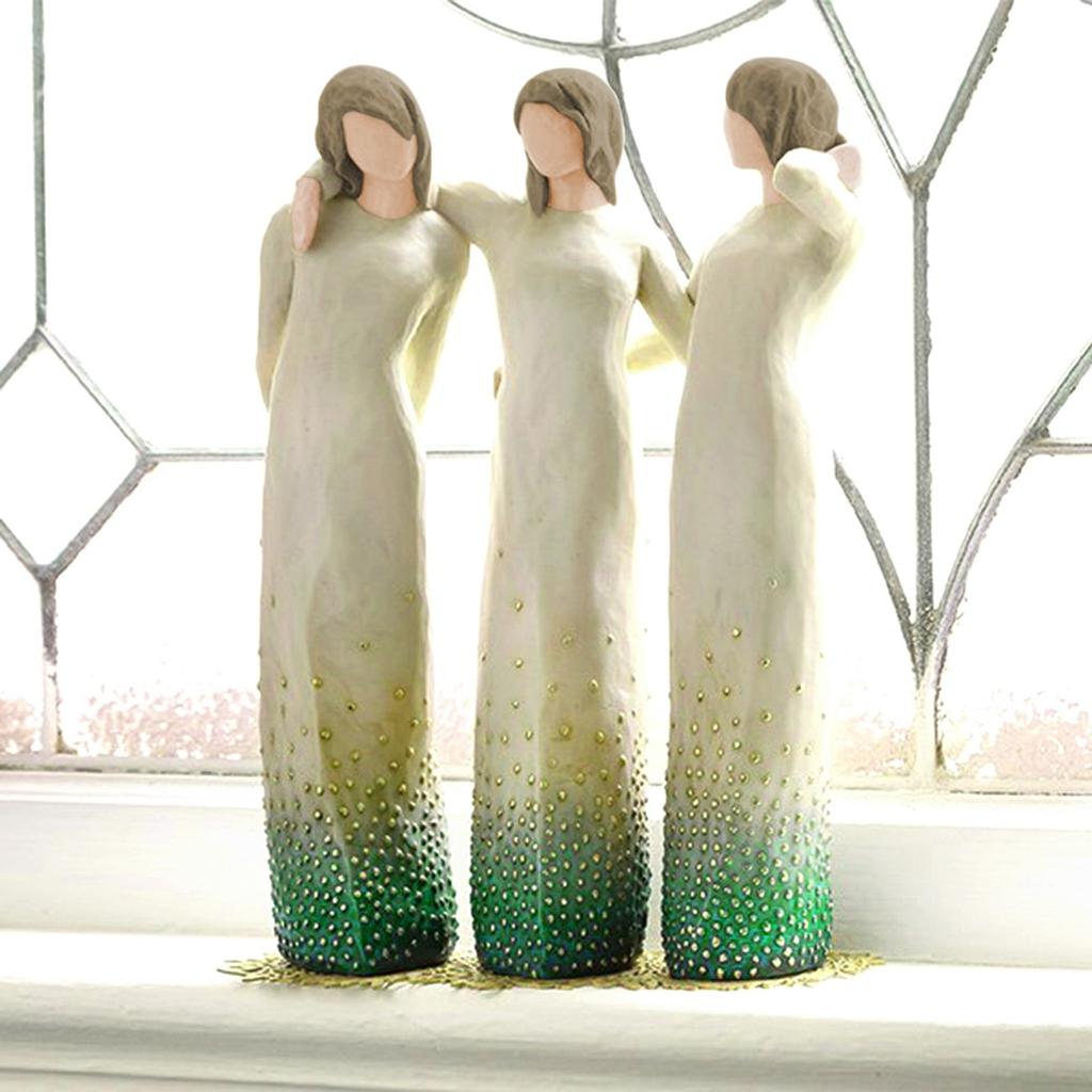 By My Side Three Women Beside Me Resin Ornaments Craft Decorations Holiday Creative Gifts