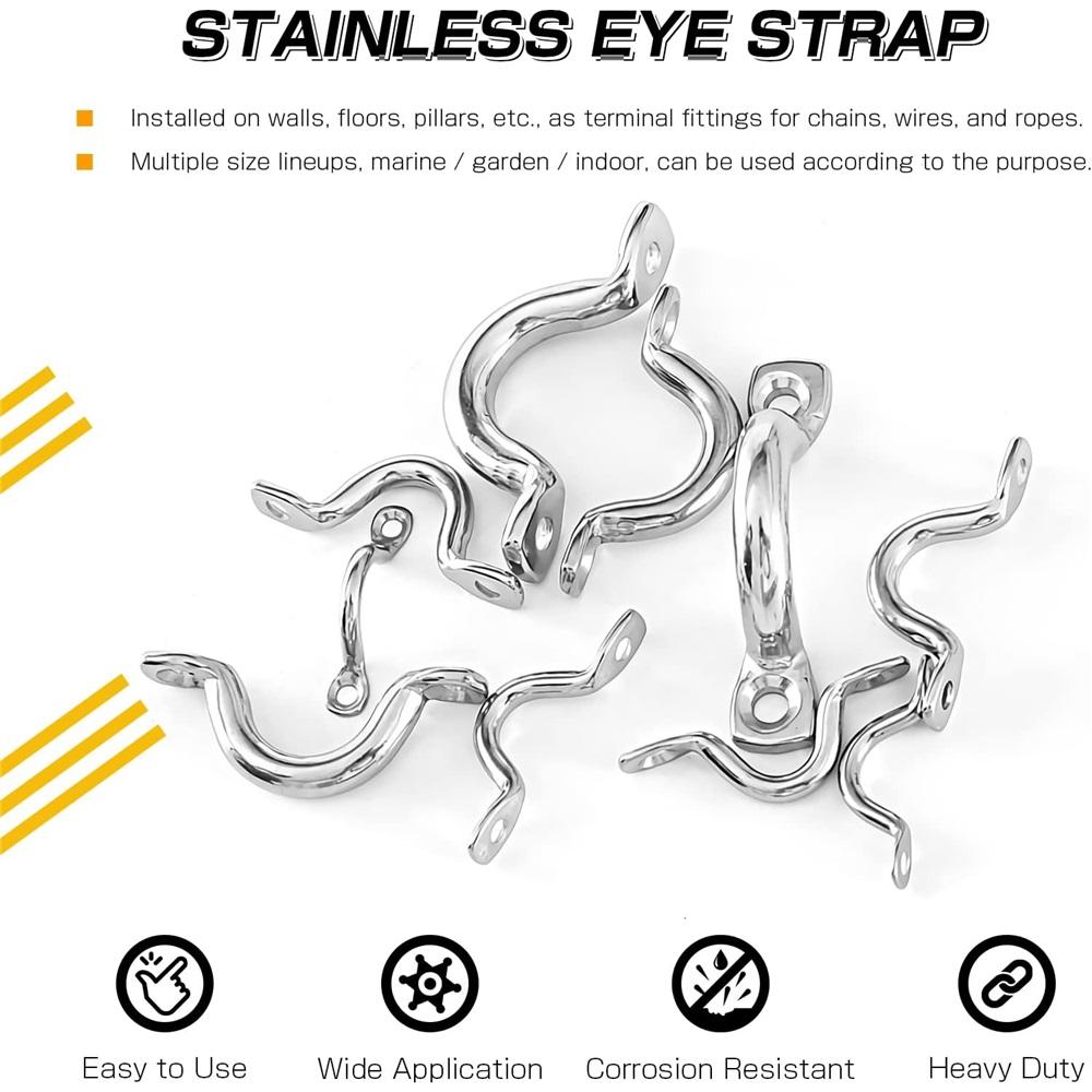 4-Piece Marine-Grade 316 Stainless Steel Deck Rings – Corrosion-Resistant Eye Straps For Boats, Kayaks, Awnings – Sizes 4-10mm – Securing & Hanging