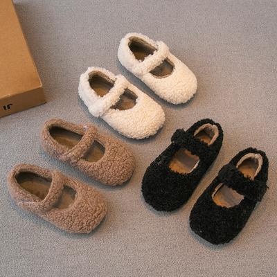 Scarpe soffici casual retrò coreane da ragazza inverno nuove scarpe per bambini peluche semplici scarpe basse