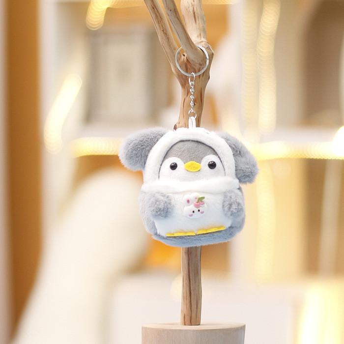Penguin Cute Animal Plush Keychain With Short Pile Fabric For Gift Decoration