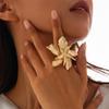 Vintage Big Flower Ring For Women Irregular Metal Punk Finger Ring Party Jewelry Gifts