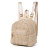 Women's Ethnic-Style Straw Backpack with Double Layer Zipper