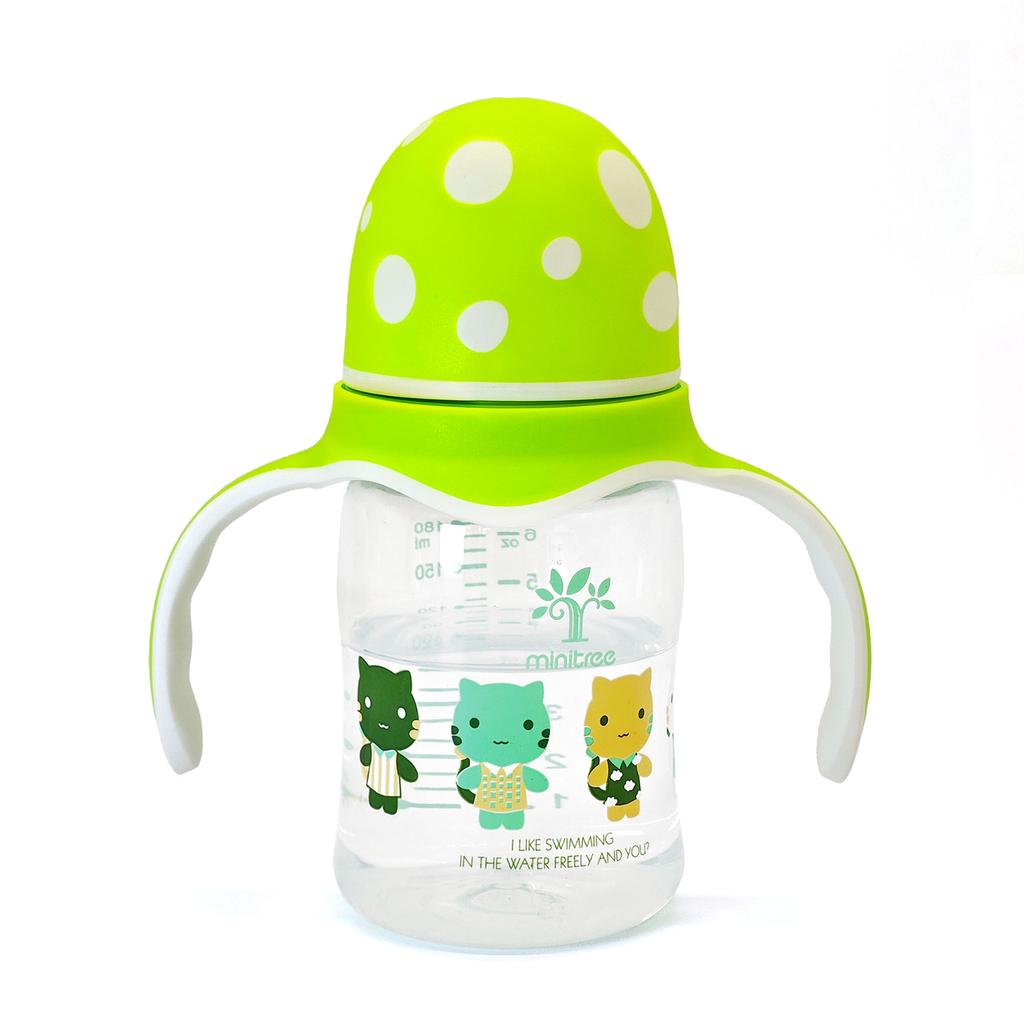 180ml Mushroom Bottle Food-grade PP Material Lightweight and Drop-resistant Wide-mouth Easy To Clean Silicone Nipple