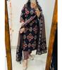 Indian Women Designer Cotton Printed Kurta Pant Duaptta Set Salwar Suit Party Wear Top Tunic