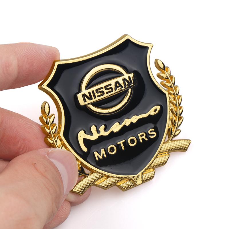 AUK2 3D Metal Car Badge Body Trunk Sticker Emblem Decoration Center Cover For Nissan Nismo GTR Qashqai j10 Rogue Juke X-Trail Tiida