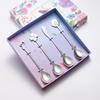 304 Stainless Steel Coffee Spoon Wedding Four-piece Gift Box Love 4 Flower-shaped Titanium-plated Gold Colorful