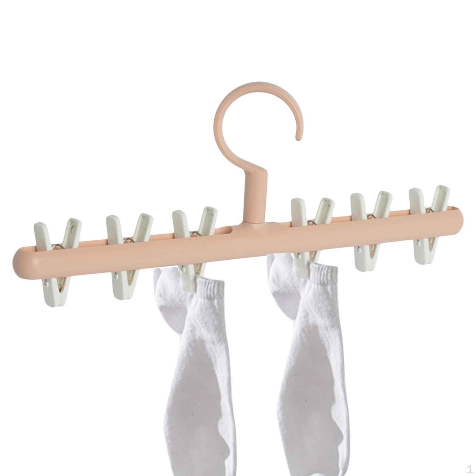 Multi-Purpose Clothes Hanger Organizer Anti-Skid Drying Rack Polypropylene Portable Space Saving for Pink white 619₽