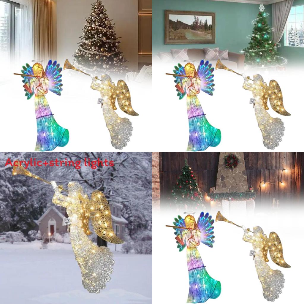 Engel Baumspitze mit beleuchtetem Stern für festliche Feiertage