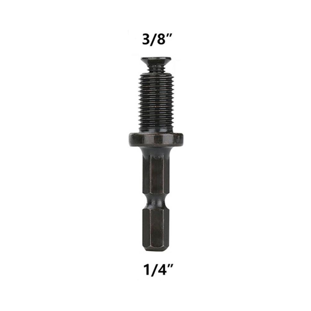 1/2 Pcs Drill Chuck Adaptor 1/4 Inch Hex Shank Adapter To 1/2inch 3/8 Inch Male Thread Electric Drill Bits Quick Change Converte