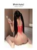 Sensual Nurse Costume Lace Bodysuit with Bowknot & Polka Dots