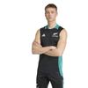 Adidas Men's Sleeveless T-Shirt, ALL BLACKS, Tank Top, KKX95, All Black/Pure Teal (JM9637), Size L