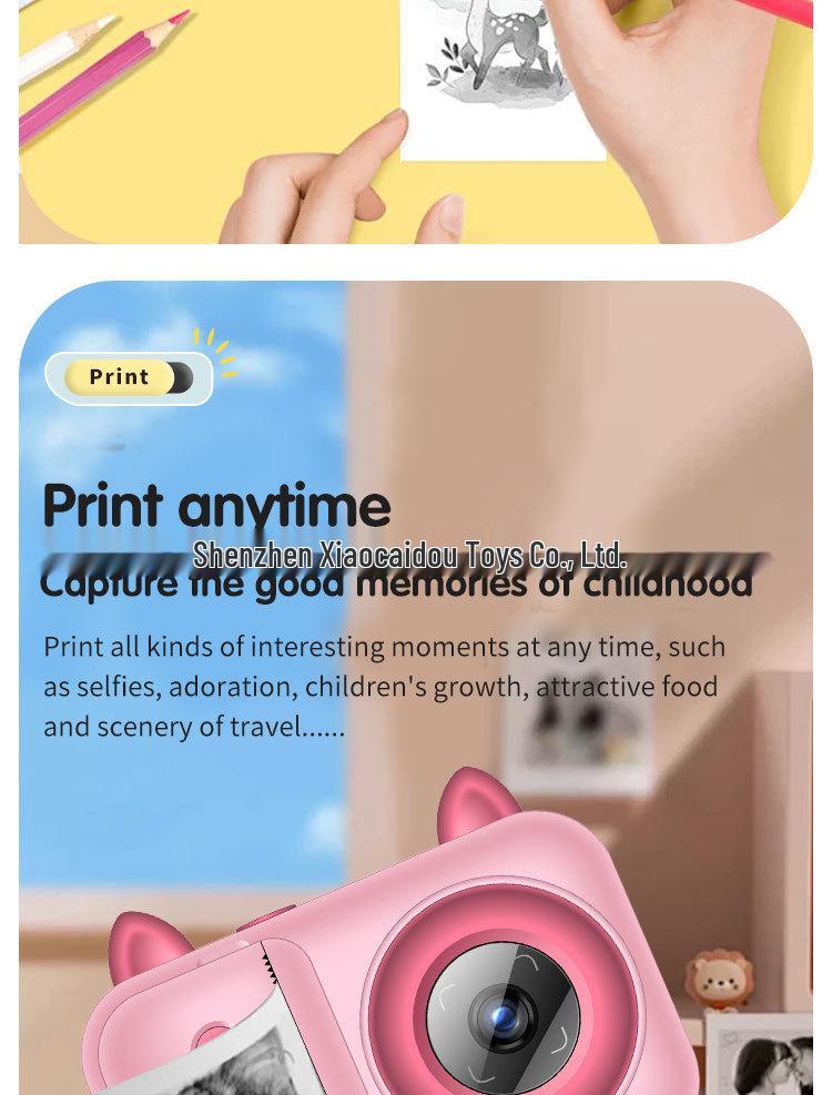 S6 Kids' Instant Print HD Camera - Cartoon Polaroid-Style Digital Toy