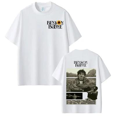2025 Retro Musik Vintage Grafik T-Shirts Benson Boone Männer Frauen Kurzarm Baumwolle Hip-Hop T-Shirts Mode T-Shirt Unisex