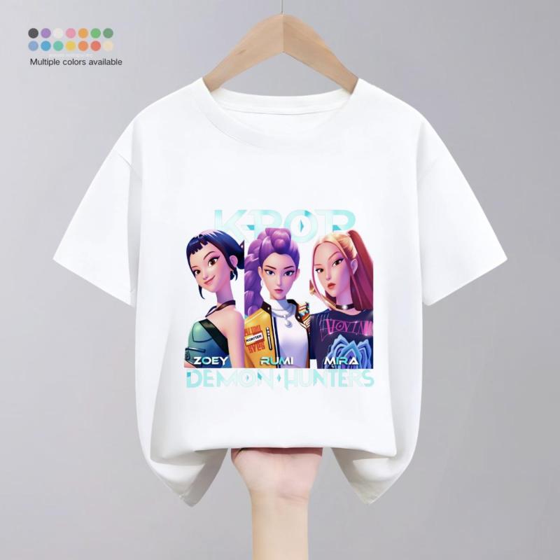 Vêtements Kpop Demon Hunters pour Enfants T-shirts Été Nouvelle Mode Populaires Hauts à Manches Courtes T-shirt Vêtements Enfants T-shirts Décontractés 1-10 ans