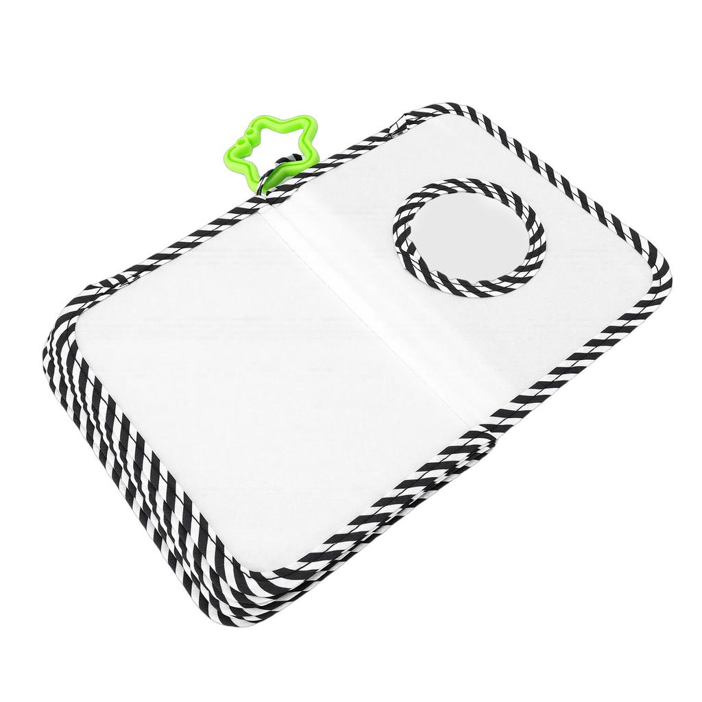 My First Photo Album Soft Cloth Baby Family Photo Book with Safe Mirror Cute Patterns Holds 17 Photos