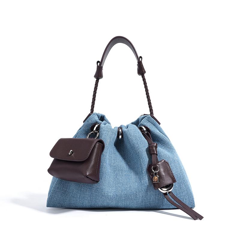 Designer Brand Fashion Women's Denim Handbag Minimalist Crossbody Messenger Lady Pouch Design Tote Shoulder Bag Spring Summer 2026 Collection