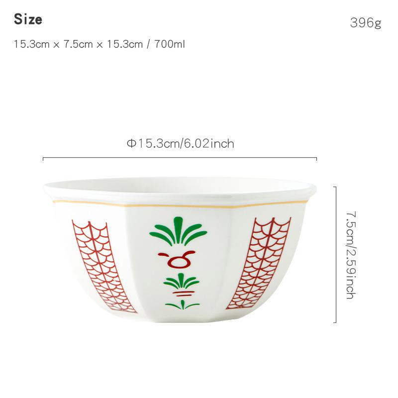 

Middle East Hot Selling 6-inch Traditional Arabic Festival Chocolate Dessert Bowl Ceramic Microwave Oven Suitable червоний