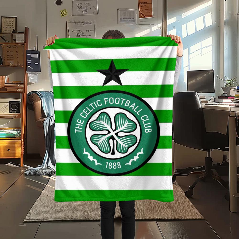 1Pc Celtic FC Print Flannel Blanket High Quality Warm Comfortable Cover for All Seasons Perfect for Gifts Home Decor