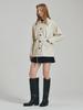 Nouve Belted Leather Jacket - Cream