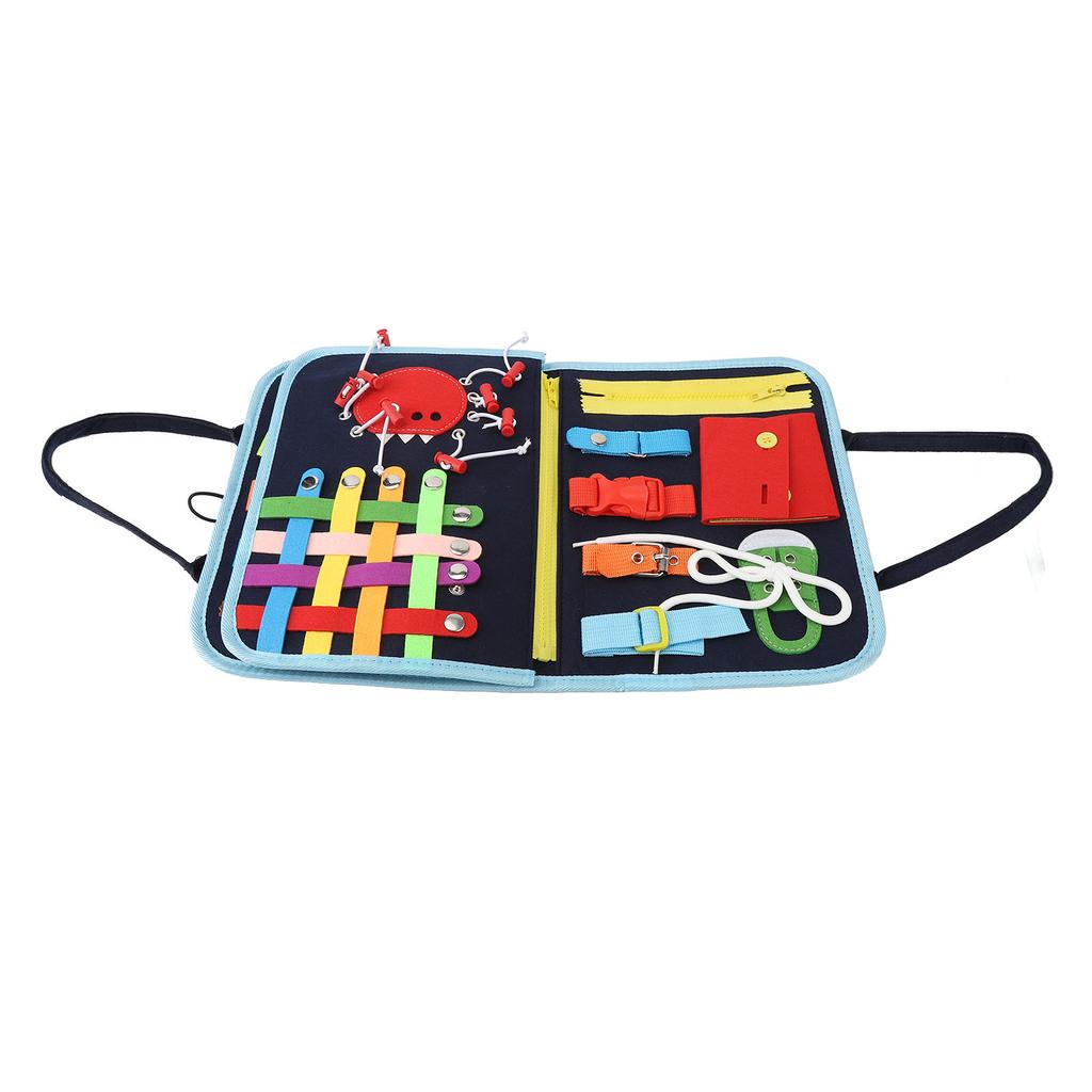 Dress Learning Bag Basic Life Skills Sensory Board Tie Shoe Laces and Buckle Felt Education Board